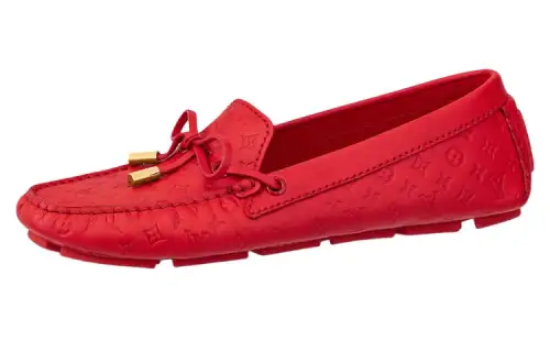 LOUIS VUITTON Gloria Leather Casual Shoes Women's Red