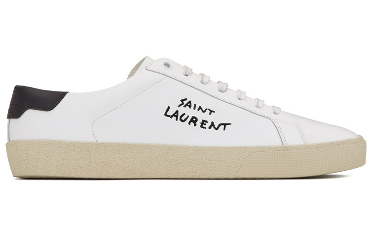SAINT LAURENT SL/06 Court Classic Low top Stylish Skateboarding Shoes Women's White Black