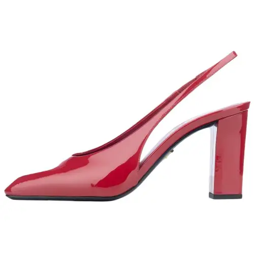 PRADA Chunky Heel High Heels Women's Red