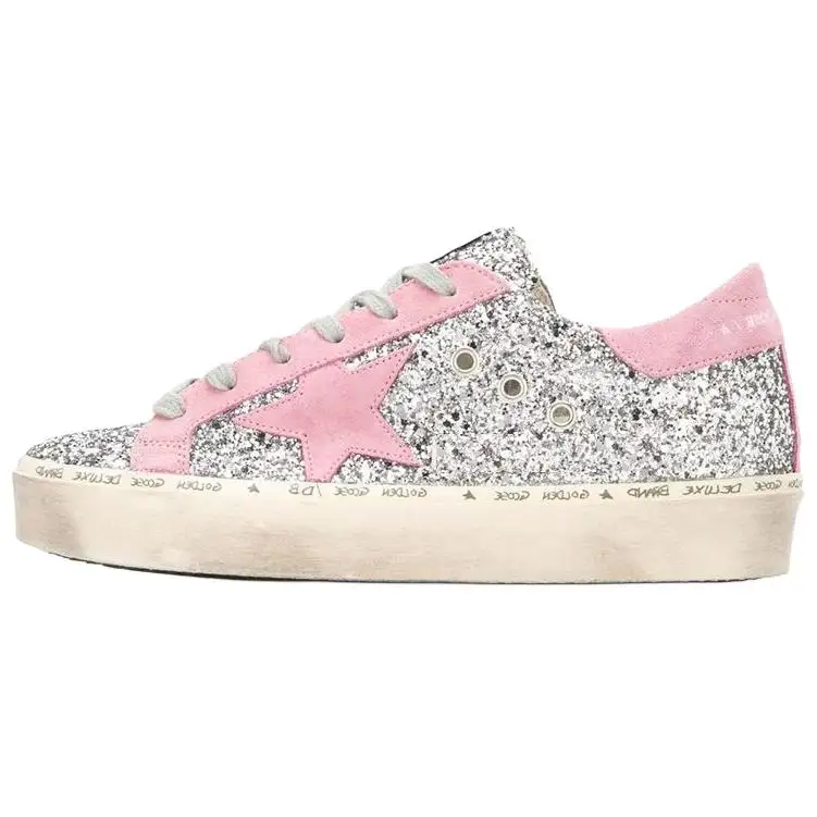 Golden Goose Hi Star Low top Stylish Skateboarding Shoes Women's Silver