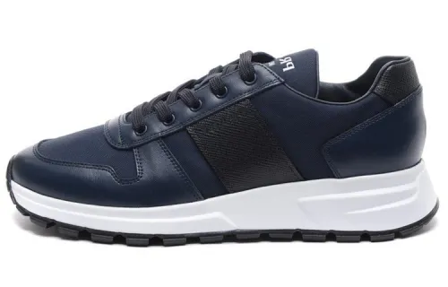 PRADA Leather Low top Sports Casual Shoes Men's Blue