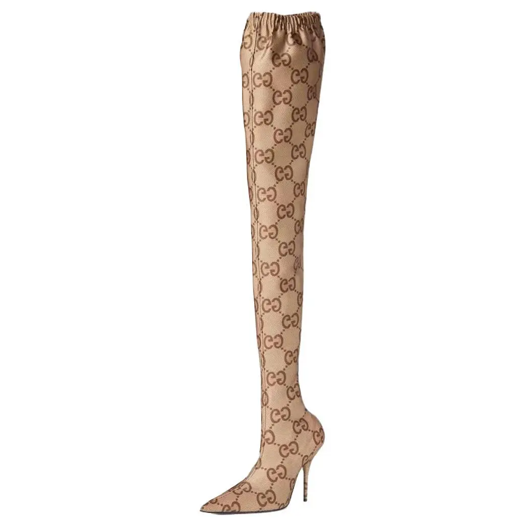 GUCCI The Hacker Project Over the knee Boots Women's Beige
