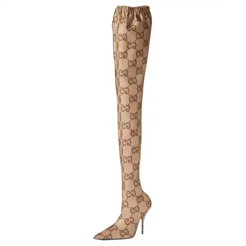 GUCCI The Hacker Project Over the knee Boots Women's Beige