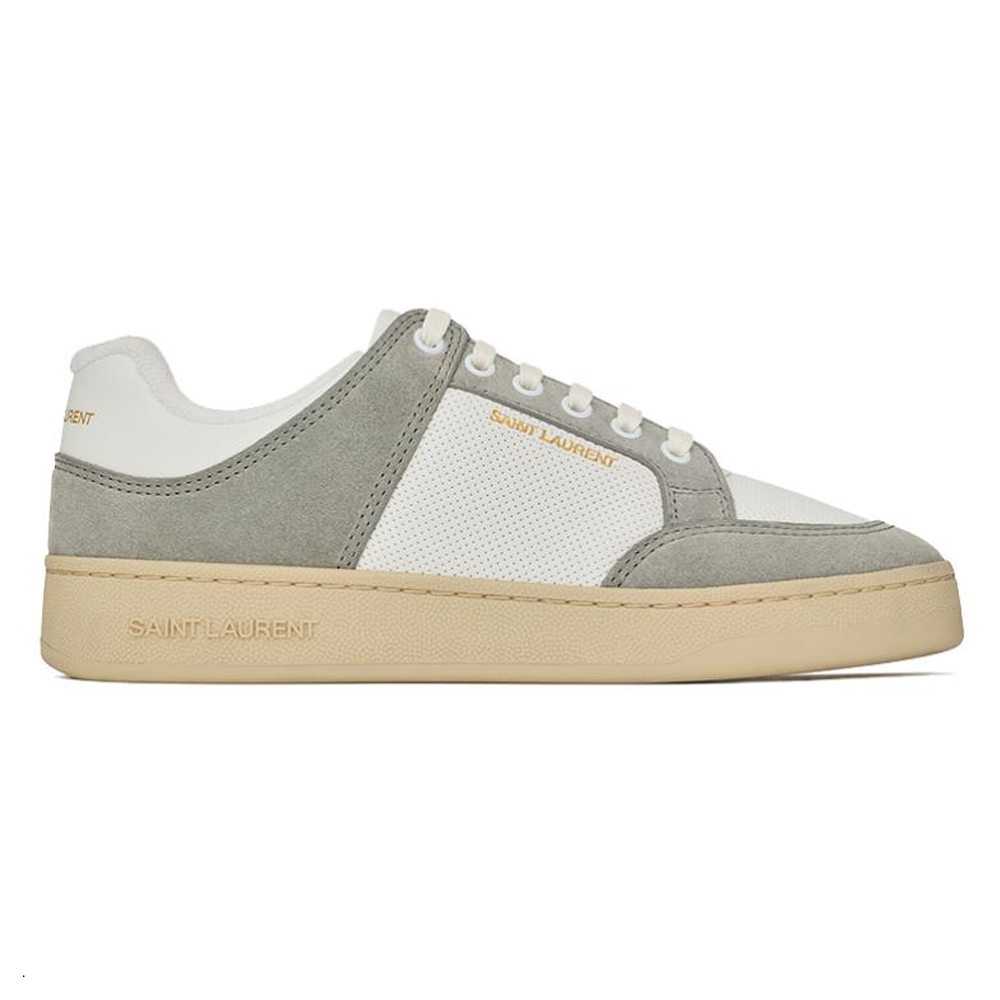 SAINT LAURENT SL/61 Low top Stylish Skateboarding Shoes Women's Gray White
