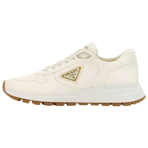 PRADA Leather Low top Casual Shoes Men's Ecru