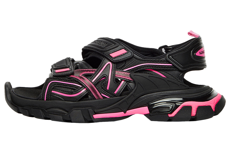 Balenciaga Balenciaga Track Velcro Beach Sandals Women's Black Pink
