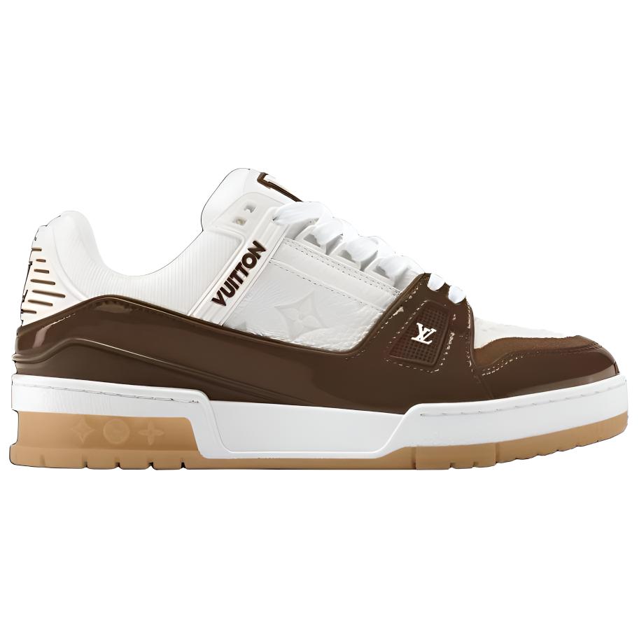 Мужские кеды Louis Vuitton Trainer (бело-коричневые) — фото 2