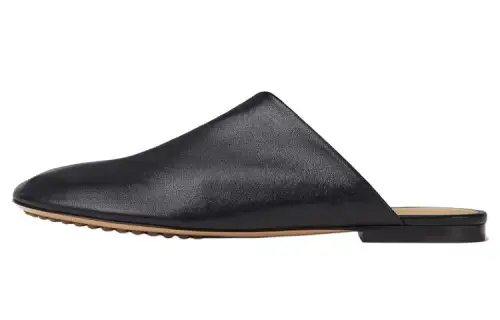Bottega Veneta Leather Dot Sock Slippers Black Women's