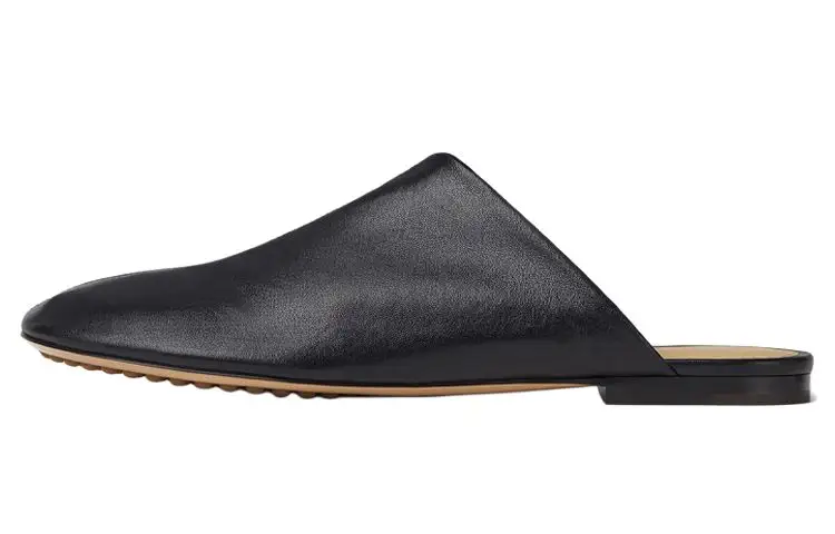 Bottega Veneta Leather Dot Sock Slippers Black Women's