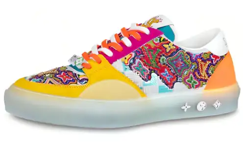 LOUIS VUITTON Ollie Suede Sequin Monogram Sneakers 'Yellow'