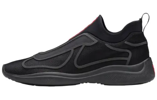 PRADA Fabric Low top Casual Shoes Men's Black