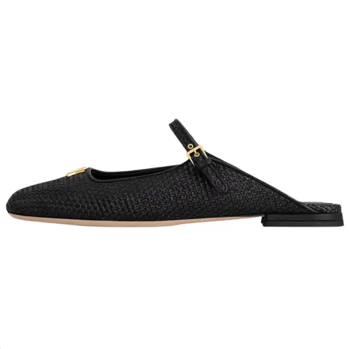 LOUIS VUITTON Swing Closed Toe Slippers Women's Black