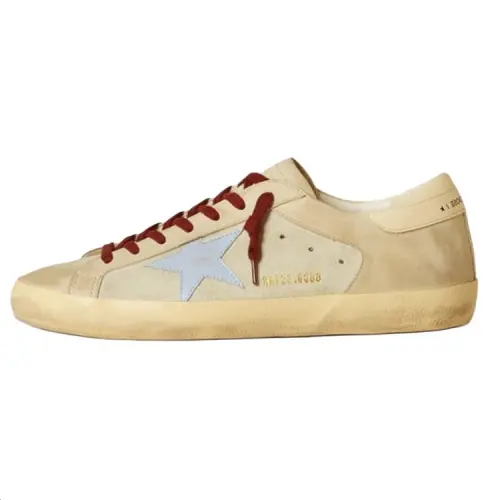 Golden Goose Super Star Cow Leather Skateboard Shoes Men's Beige