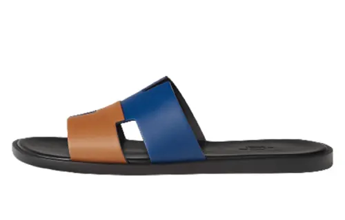 HERMES Izmir Slide Slippers Men's Blue Brown