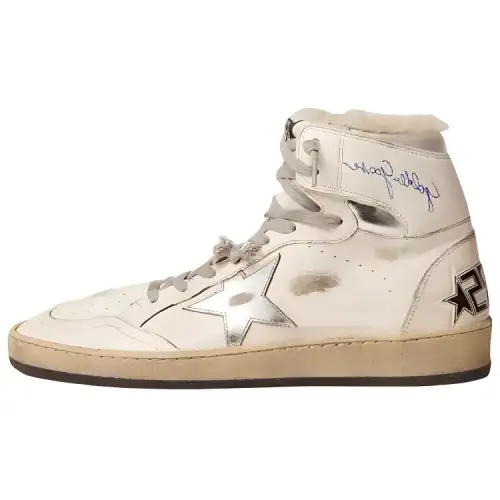 Golden Goose Sky Star Skateboard Shoes Men's White Distressed
