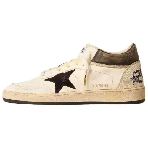 Golden Goose Ball Star Cow Leather High top Skateboard Shoes Women's Brown
