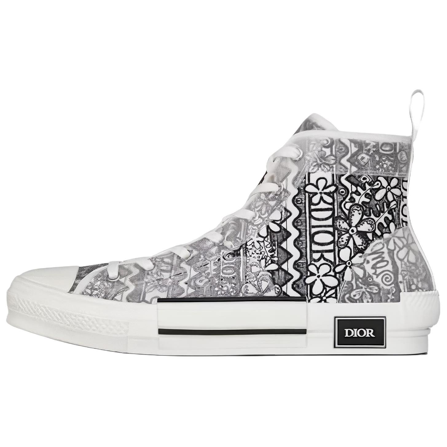 DIOR And Shawn B23 High Top Black White Embroidery
