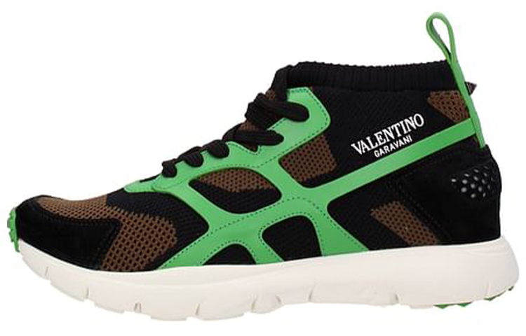 Мужские кеды Valentino (черно-зеленые)