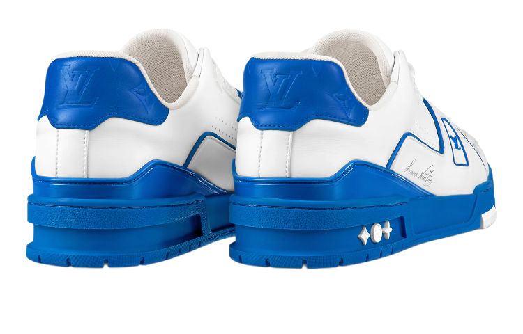 Мужские кеды Louis Vuitton Trainer (бело-синие) — фото 3