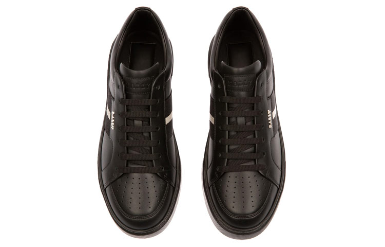 BALLY Round Tip Low top Skateboard Shoes Men's Black