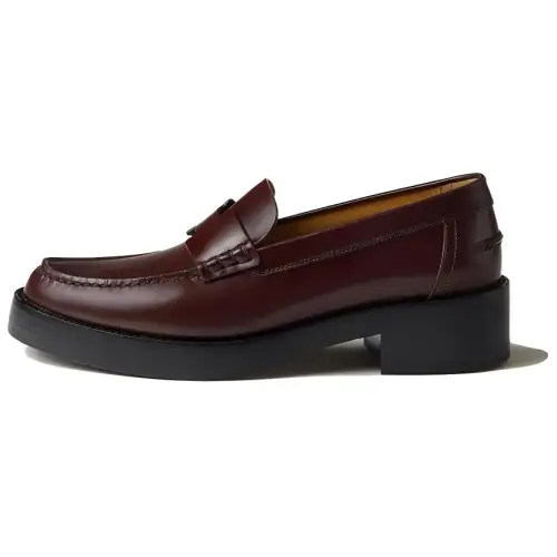 HERMES Hour Loafers Women's Red