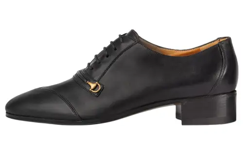 GUCCI Leather Casual Shoes Women's Black
