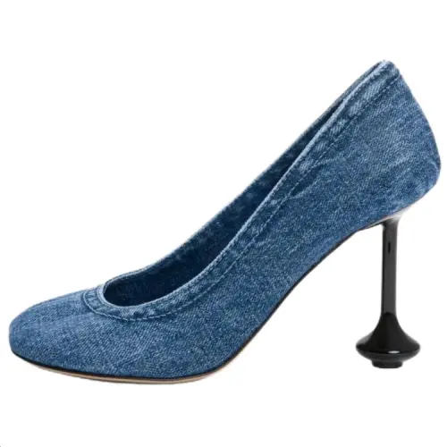 LOEWE Toy Denim Irregular Heel High Heels 9cm Women's Blue