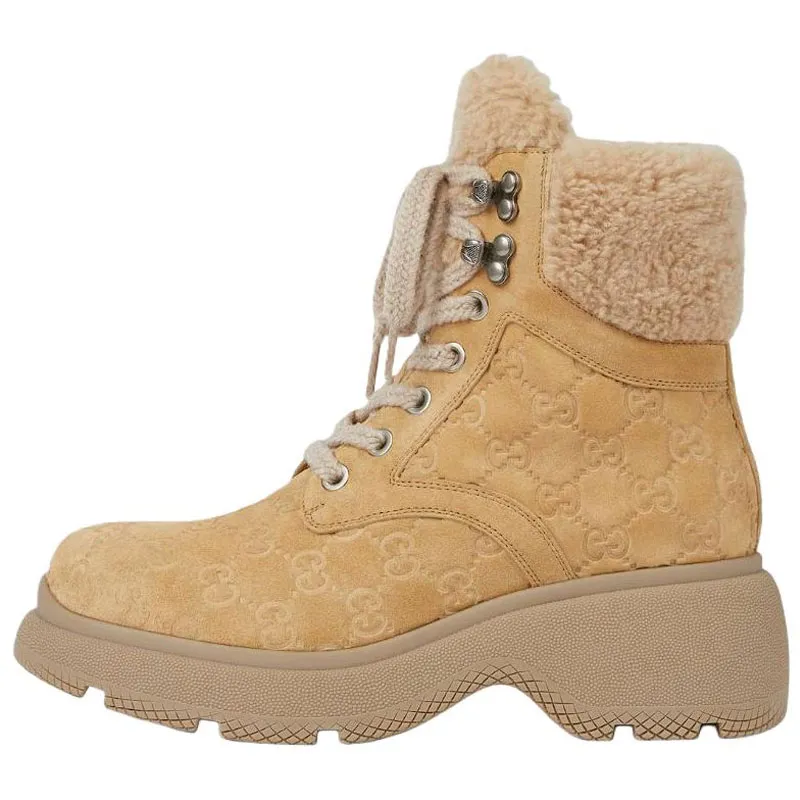 GUCCI Short Snow Boots Women's Brown