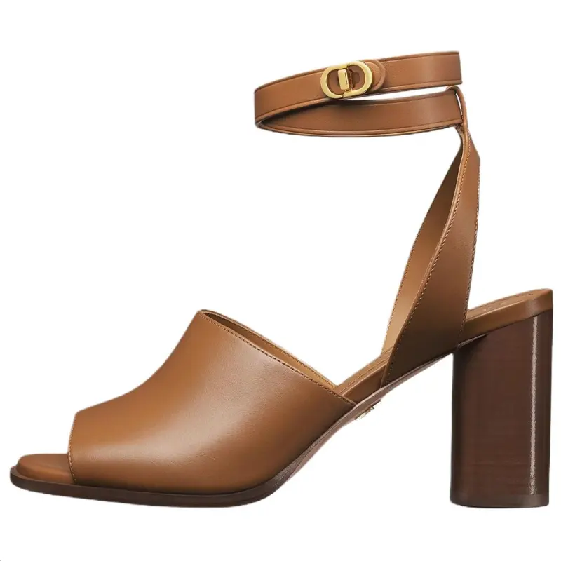 DIOR 30 Montaigne One Strap Sandals 8cm Women's Brown