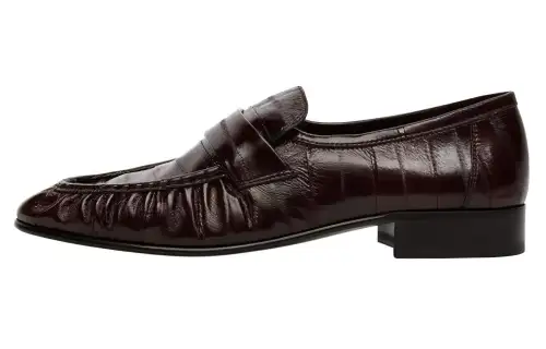 THE ROW Ruched Detailed Almond Toe Loafers Women's