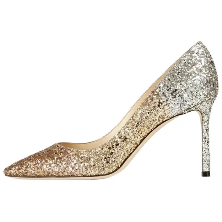 Jimmy Choo Romy Slim Heel High Heels 8.5cm Women's Gold