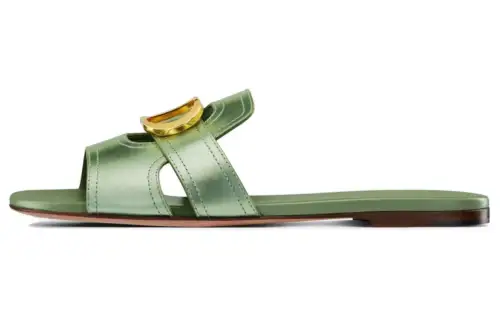 DIOR J'Adior Slide Slippers Women's Metallic Green