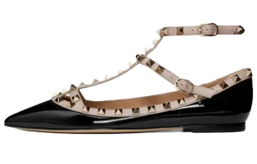 Valentino Patent Leather Casual Shoes Women's Black