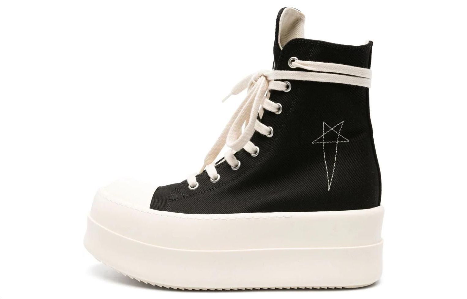 Rick Owens DRKSHDW Mega Bumper Sneaks Pentagram Black Pearl Milk