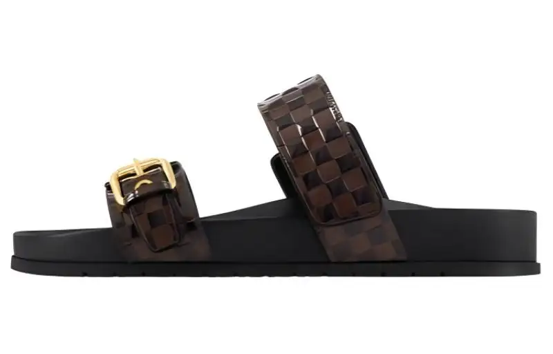 LOUIS VUITTON Bom Dia Slide Slippers Women's Brown