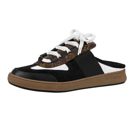 LOUIS VUITTON Slip Resistant Closed Toe Slippers Women's Black White