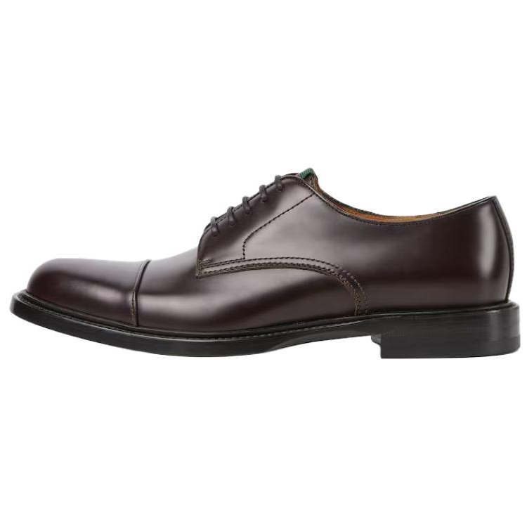 GUCCI Leather Dress Shoes 1.5cm Men's Brown