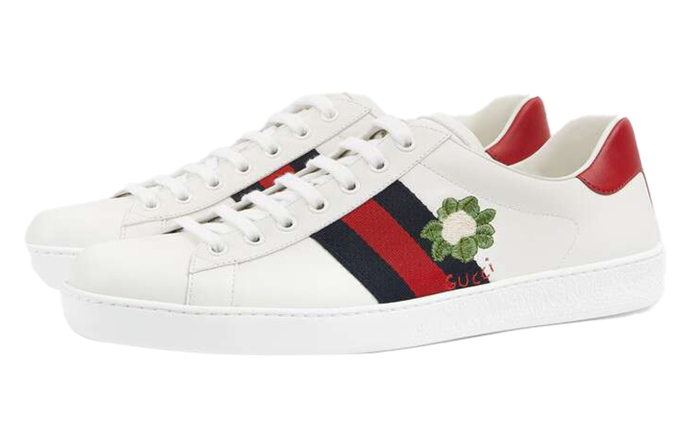 Мужские кеды Gucci ACE (бело-красные) — фото 3