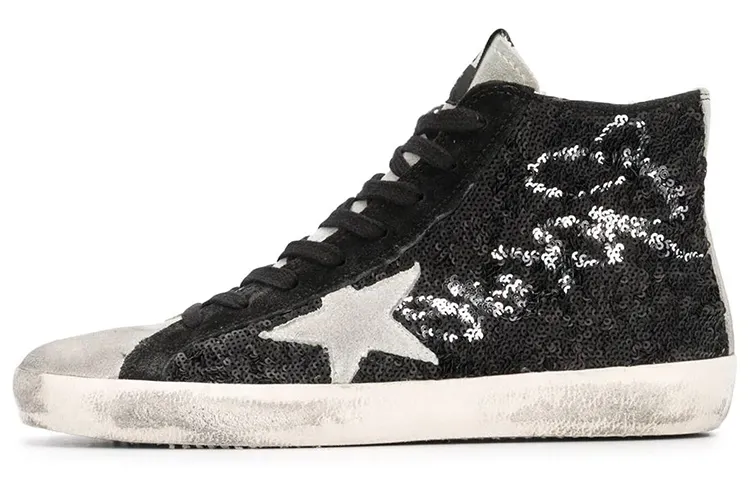 Golden Goose Francy Skateboard Shoes Women's High Top Black