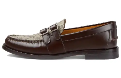 Gucci Buckle Loafer 'GG Monogram - Dark Brown'