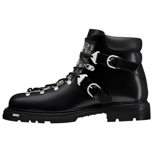 DIOR Explorer Top Grain Cow Leather Ankle Boots Men's Black