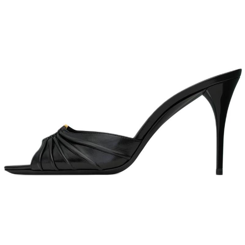 SAINT LAURENT Slide Slippers 9cm Women's Black