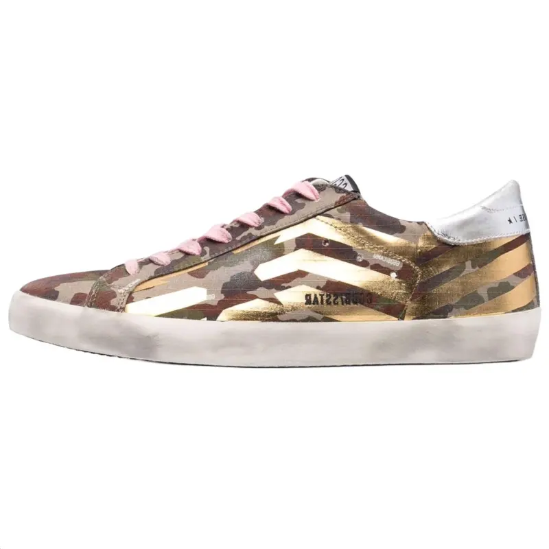 Golden Goose Super Star Low top Stylish Skateboarding Shoes Men's Olive Green