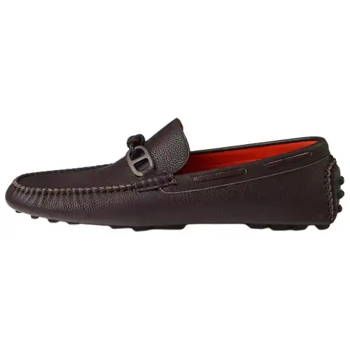HERMES Alessandro Gommino Loafers Men's Ebony Brown
