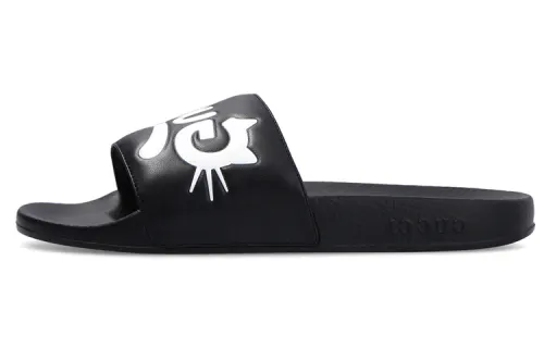 GUCCI Kitty Logo Slides Black Women's