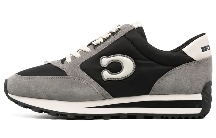 COACH Leather Patchwork Abrasion Resistant Low top Casual Shoes Men's Gray Black