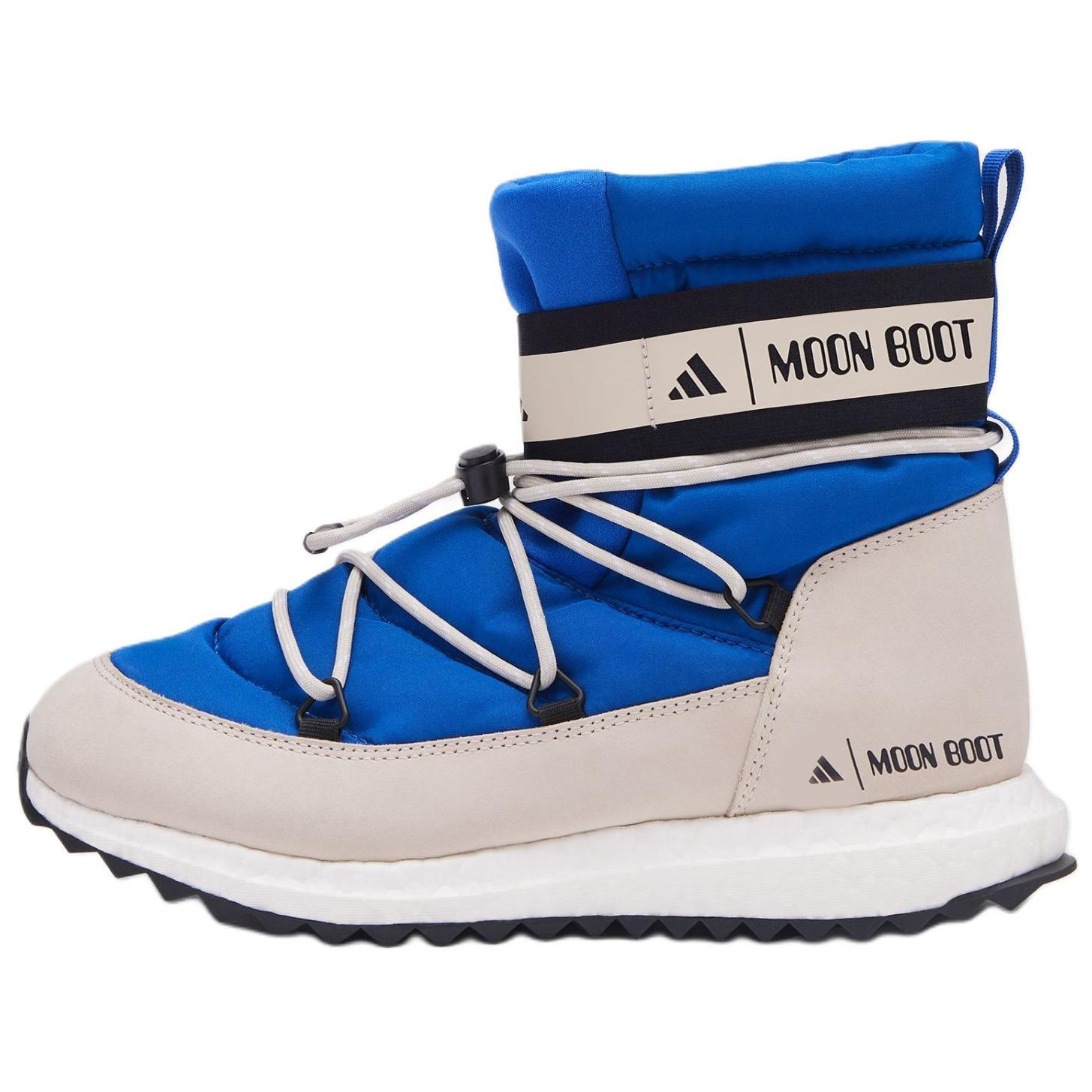 Женские сапоги Moon Boot × adidas (сине-черные)