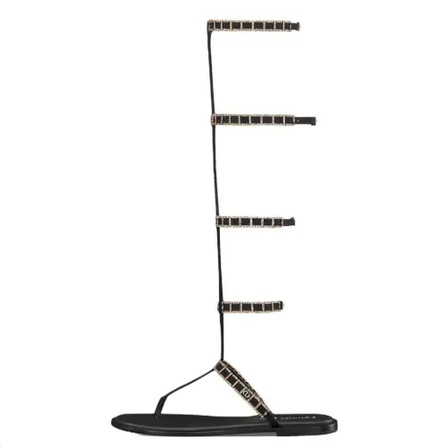 DIOR Diorissime Leather Roman Sandals Women's Black