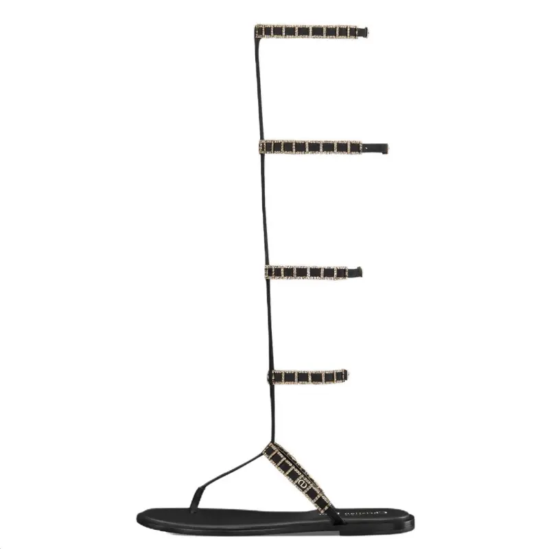 DIOR Diorissime Leather Roman Sandals Women's Black