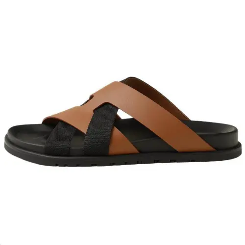 HERMES Slide Slippers Men's Black